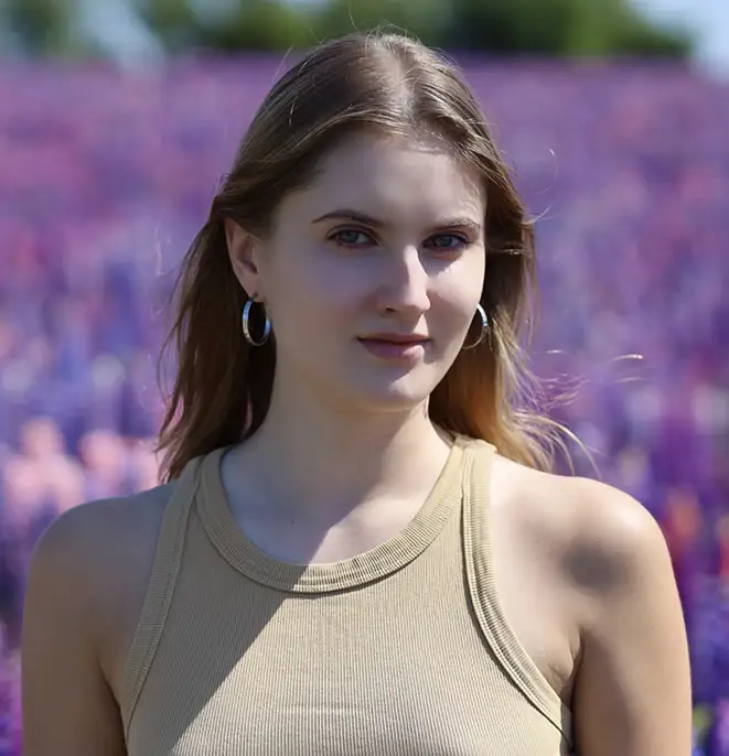 They Hyldgaard - lupiner med blå himmel